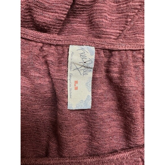 Free People Women's M Jewel Eyelet Peasant Top Long Sleeve Off Shoulder Purple - Picture 7 of 7